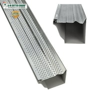 A-M Gutter Guard - 5 50 feet, Mill Finish Heavy-Duty Aluminum Gutter Guard - Leaf & Debris Protection for 5-inch and 6-inch Gutters, DIY-Easy, Made in the USA