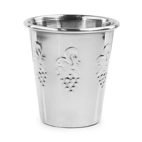 A&M Judaica and Gifts 58088 Kiddush Cup with 3.5 oz Stainless Steel Small Grape - 2.5 in.