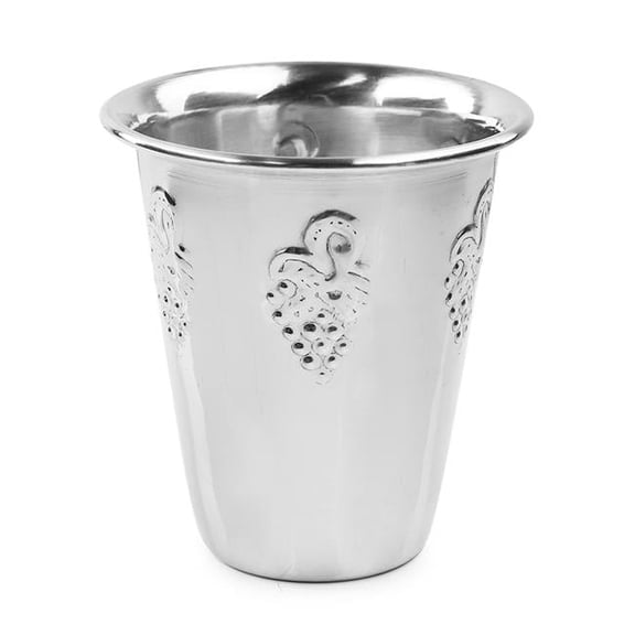 A&M Judaica and Gifts 58090 Kiddush Cup with Stainless Steel Grape - 3 in.