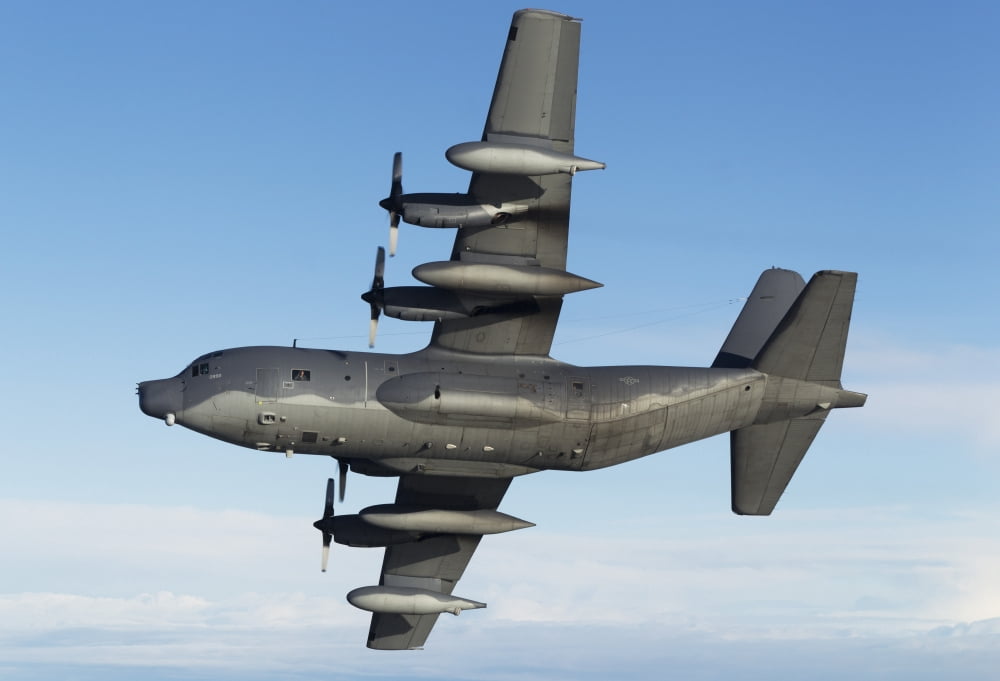 A MC-130P Combat Shadow in flight Canvas Art - Gert KromhoutStocktrek Images (17 x 12)