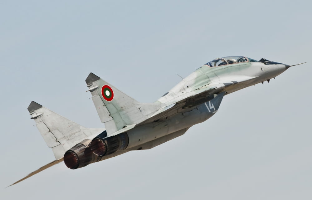 A MIG-29 of the Bulgarian Air Force Canvas Art - Giovanni CollaStocktrek Images (18 x 12)