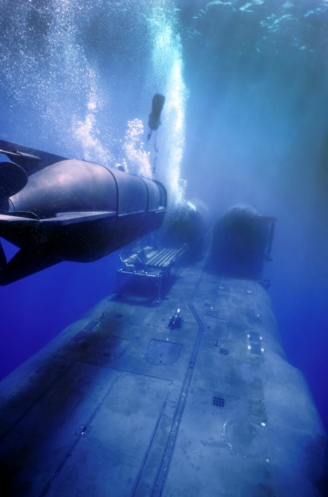 A MK-8 Mod-0 SEAL Delivery Vehicle rendezvous with the USS Kamehameha Canvas Art - Michael WoodStocktrek Images (23 x 35)