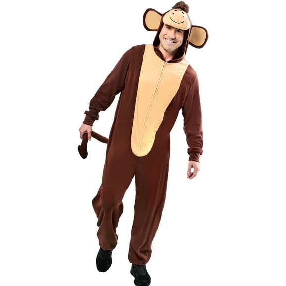 Monkey Jumpsuit Halloween Costume for Adults, Adult Size L (36/42), by Way to Celebrate