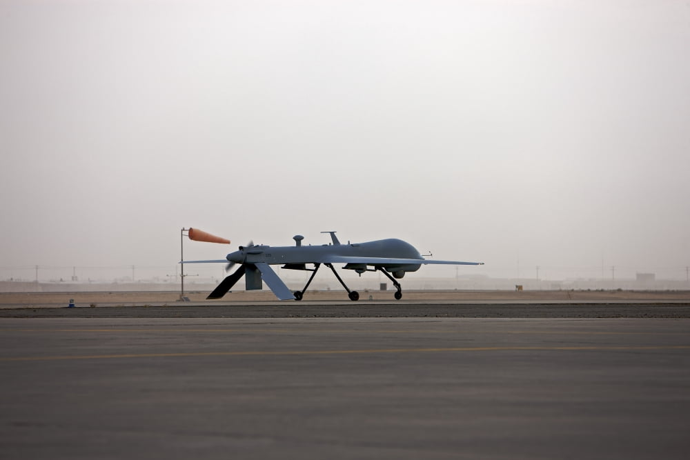 A MQ-1 Predator unmanned aerial vehicle Canvas Art - Terry MooreStocktrek Images (35 x 23)