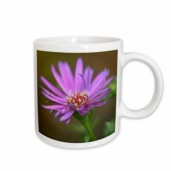 3drose, a Macro Photograph of a Single Purple Aster Flower., 15oz Mug
