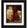 thumbnail image 1 of A Maid In a Hallway 2x Matted 20x22 Black Ornate Framed Art Print by Van Hove, Hubertus, 1 of 2
