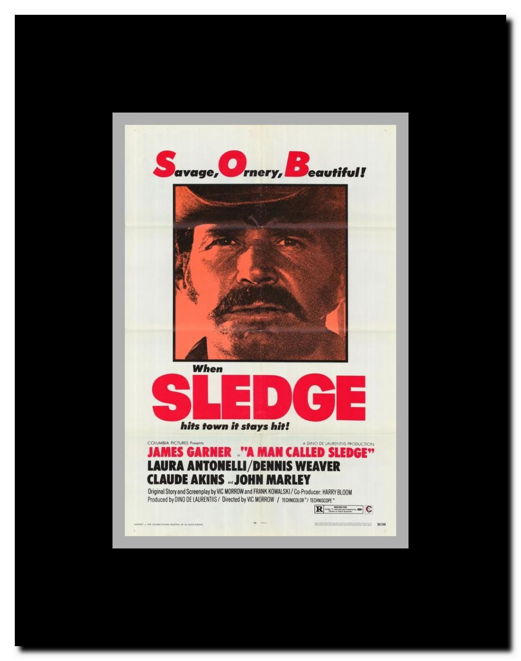 A Man Called Sledge Framed Movie Poster