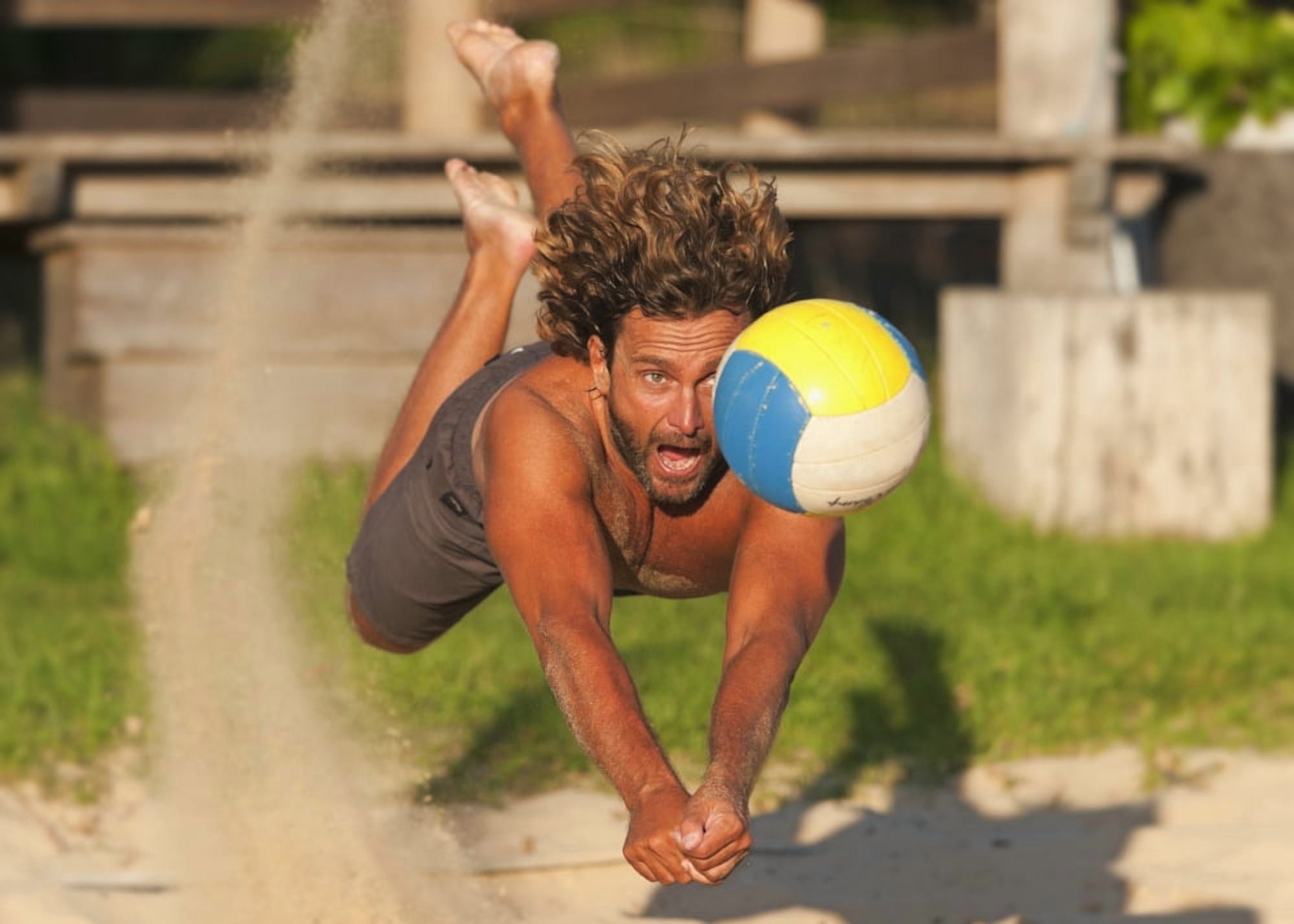 A Man Diving For A Beach Ball Tarifa Cadiz Andalusia Spain Canvas Art - Ben Welsh Design Pics (18 x 13)