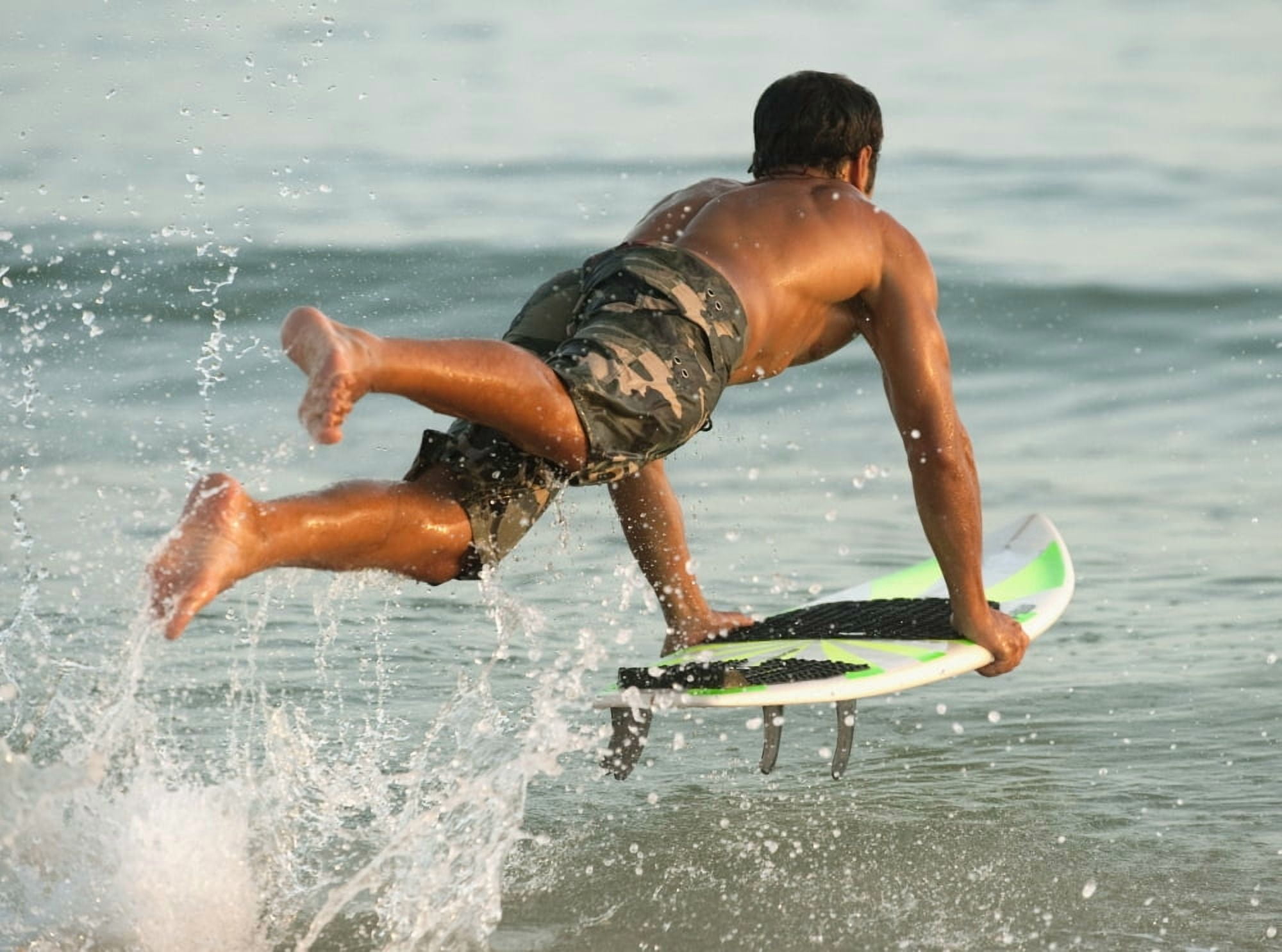 A Man Entering The Water On A Surf Board Off Valdevaqueros Beach Tarifa Cadiz Andalusia Spain Canvas Art - Ben Welsh Design Pics (34 x 26)