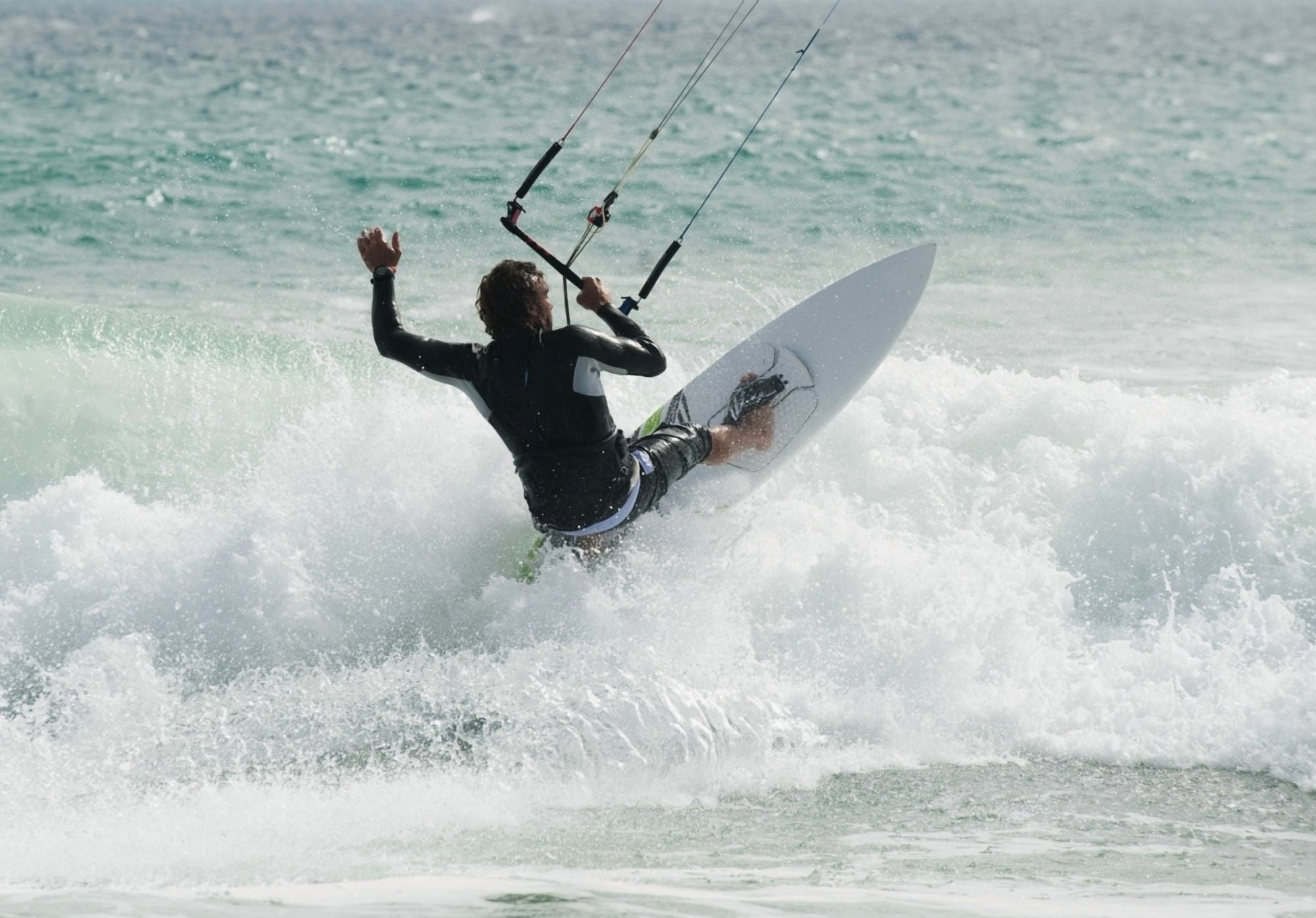 A Man Kitesurfing At Punta Paloma Beach Tarifa Cadiz Andalusia Spain Canvas Art - Ben Welsh Design Pics (36 x 24)