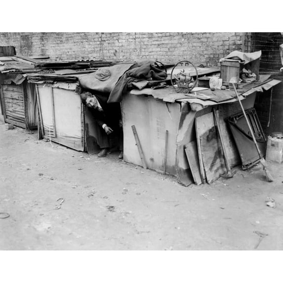 A Man Living In A Shack Off Broadway History (36 x 24)