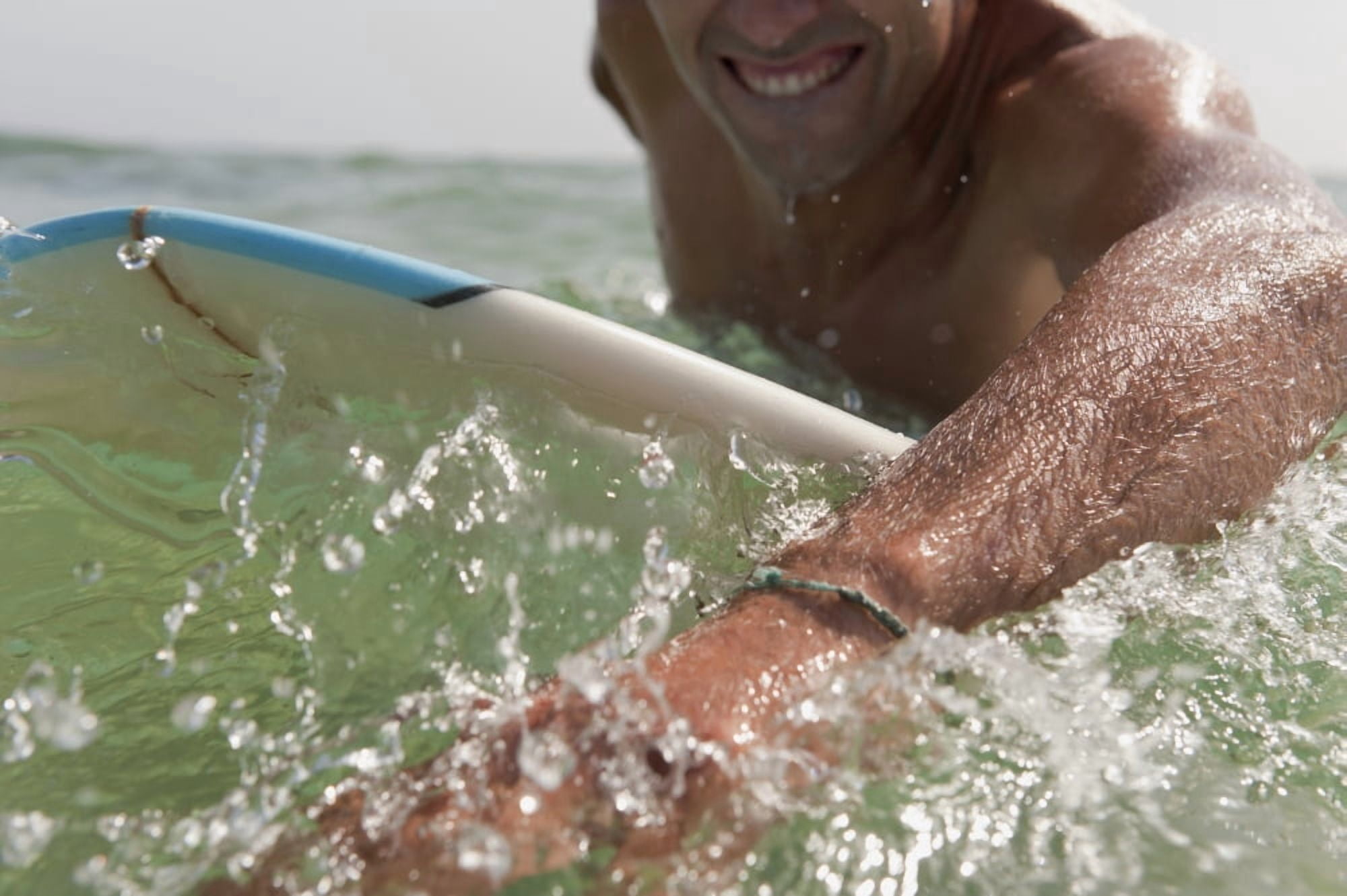 A Man Paddling On His Surfboard Off Valdevequeros Beach Tarifa Cadiz Andalusia Spain Canvas Art - Ben Welsh Design Pics (38 x 24)