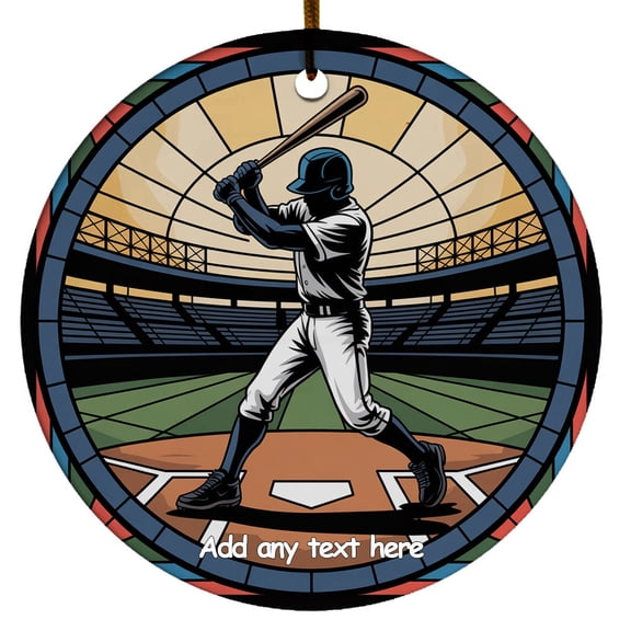 A Man Playing Baseball Ornament Unique Personalized Ornament Christmas 2025, Custom Text Keepsake for Sports Lovers, Friends & Families