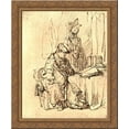 thumbnail image 1 of A Man Seated at a Table Covered with Books 20x24 Gold Ornate Wood Framed Canvas Art by Rembrandt, 1 of 2