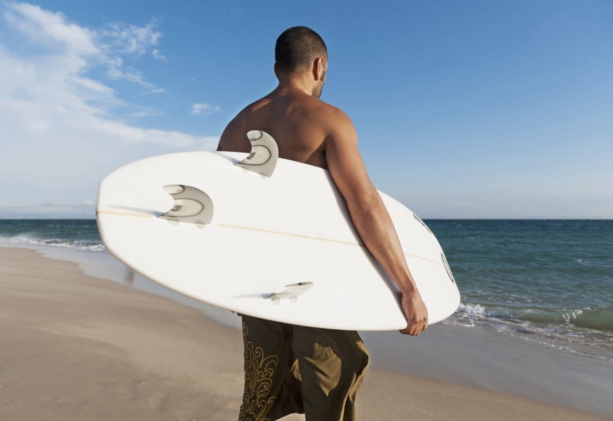 A Man Standing On The Beach Holding His Surfboard Tarifa Cadiz Andalusia Spain Canvas Art - Ben Welsh Design Pics (18 x 12)