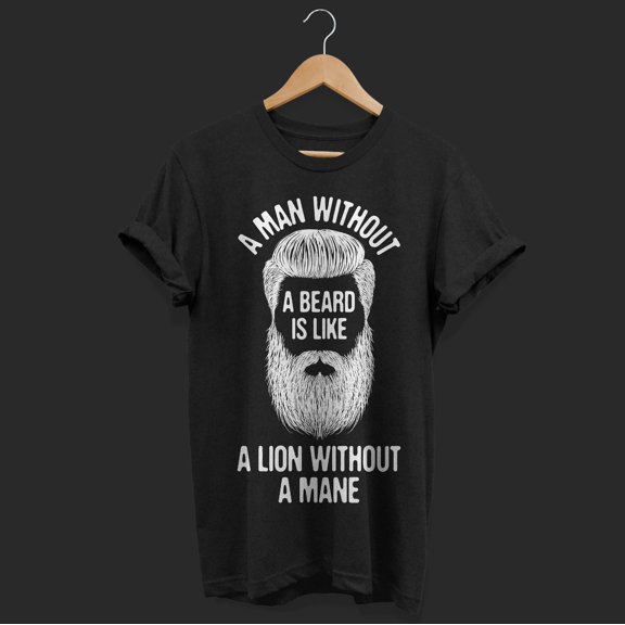 A Man Without A Beard Funny T-Shirt, Bearded Vintage Cool Beard Costume Gift, Long Beards Man Mustache, Boyfriend Dad, Birthday Present,