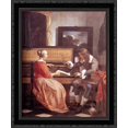 thumbnail image 1 of A Man and a Woman Seated by a Virginal 20x24 Black Ornate Wood Framed Canvas Art by Metsu, Gabriel, 1 of 2