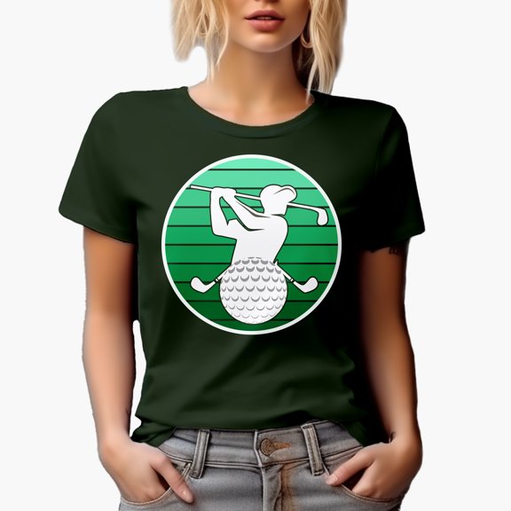 A Man or Male Golf Player, Golfing or Golfer Themed Merch Gift, Military Green T-Shirt, Large
