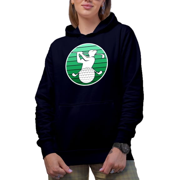 A Man or Male Golf Player, Golfing or Golfer Themed Merch Gift, Navy Blue Hooded Sweatshirt or Hoodie, X-Large