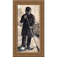 thumbnail image 1 of A Man with a Broom 24x14 Gold Ornate Wood Framed Canvas Art by Vincent van Gogh, 1 of 2