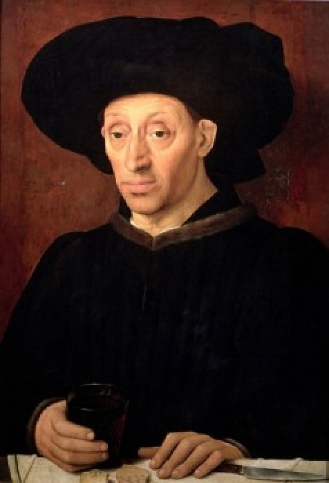 A Man with a Glass of Wine  Portuguese School  Musee du Louvre Paris Canvas Art -  (24 x 36)