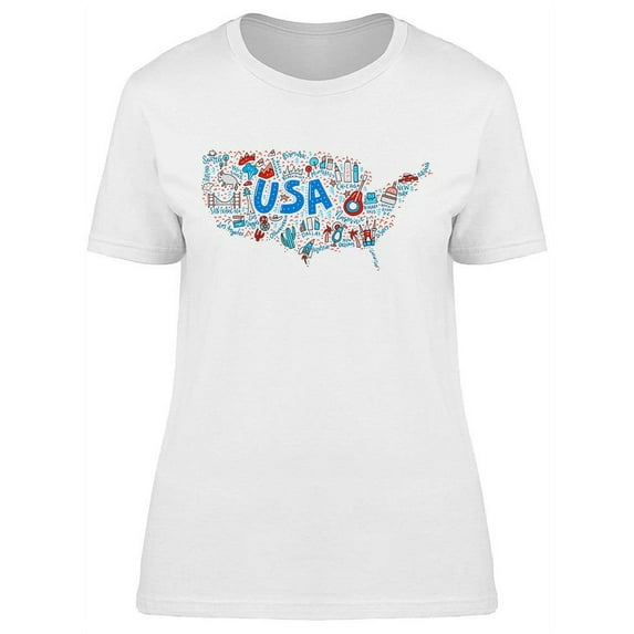 A Map Of The United States T-Shirt Women -Image by Shutterstock, Female Large