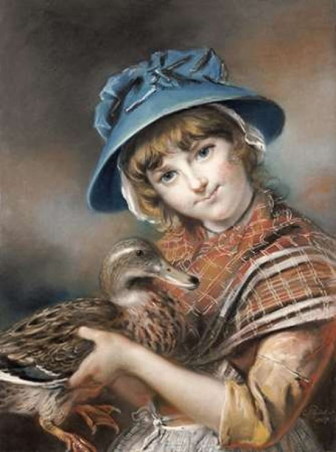 A Market Girl Holding a Mallard Duck Canvas Art - John Russell (18 x 24)