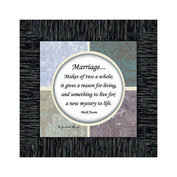 A Marriage, Mark Twain Poem, Picture Framed Wedding Gift for Bride and Groom, 6x6 75521