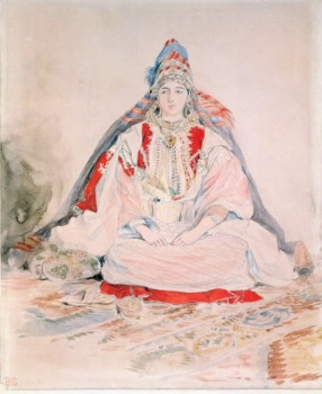 A Married Jewish Woman from Tangiers by Eugene Delacroix (1798-1863) France Paris Musee du Louvre Canvas Art - Eugene Delacroix (18 x 24)
