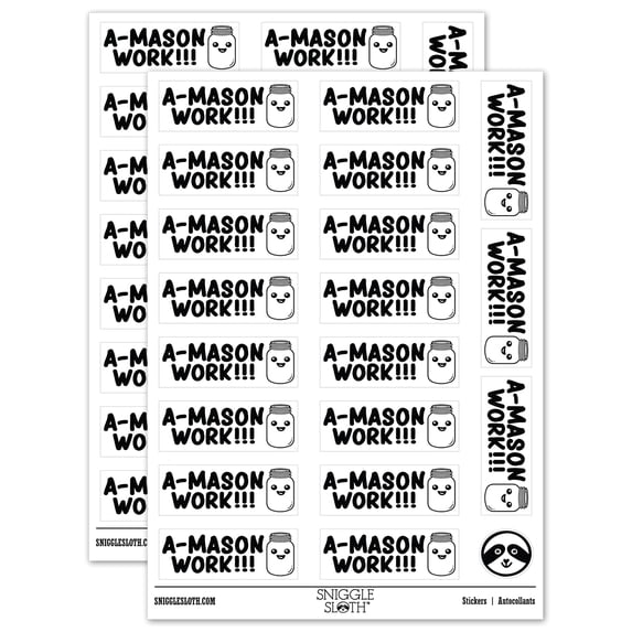 A-Mason Amazing Work Jar Teacher Student School Sticker Set - White ...