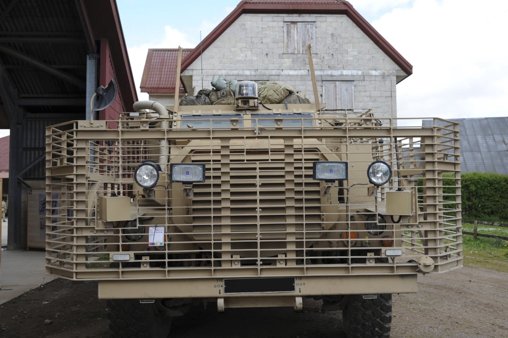 A Mastiff 6x6 armored patrol vehicle of the British Army Canvas Art - Andrew ChittockStocktrek Images (17 x 12)