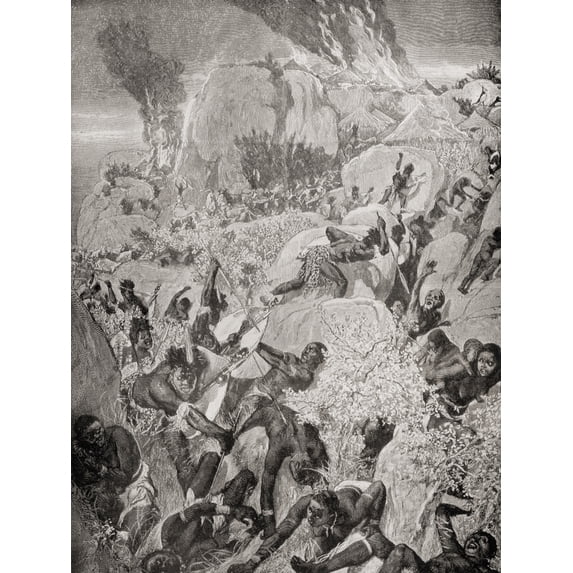A Matabele Raid In Mashonaland During The First Matabele War In 1893. From The Book South Africa And The Transvaal War Volume 1 By Louis