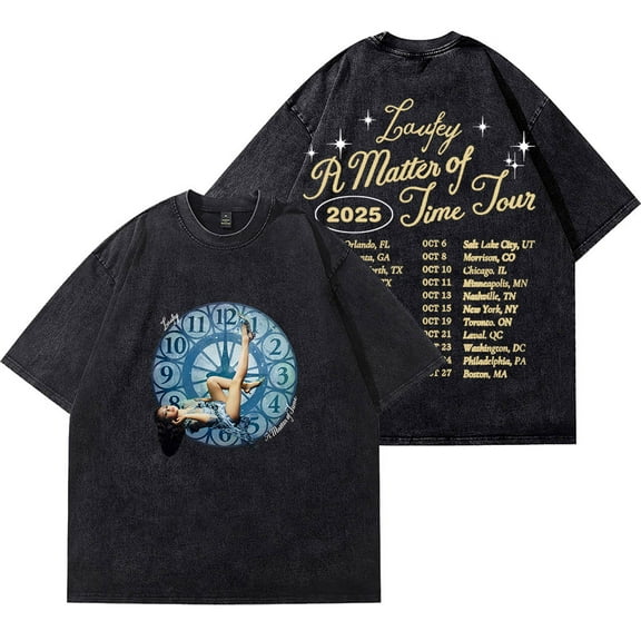A Matter Of Time Tour 2025 Merch Wash T-Shirts Women Men Cotton Short Sleeve Tee