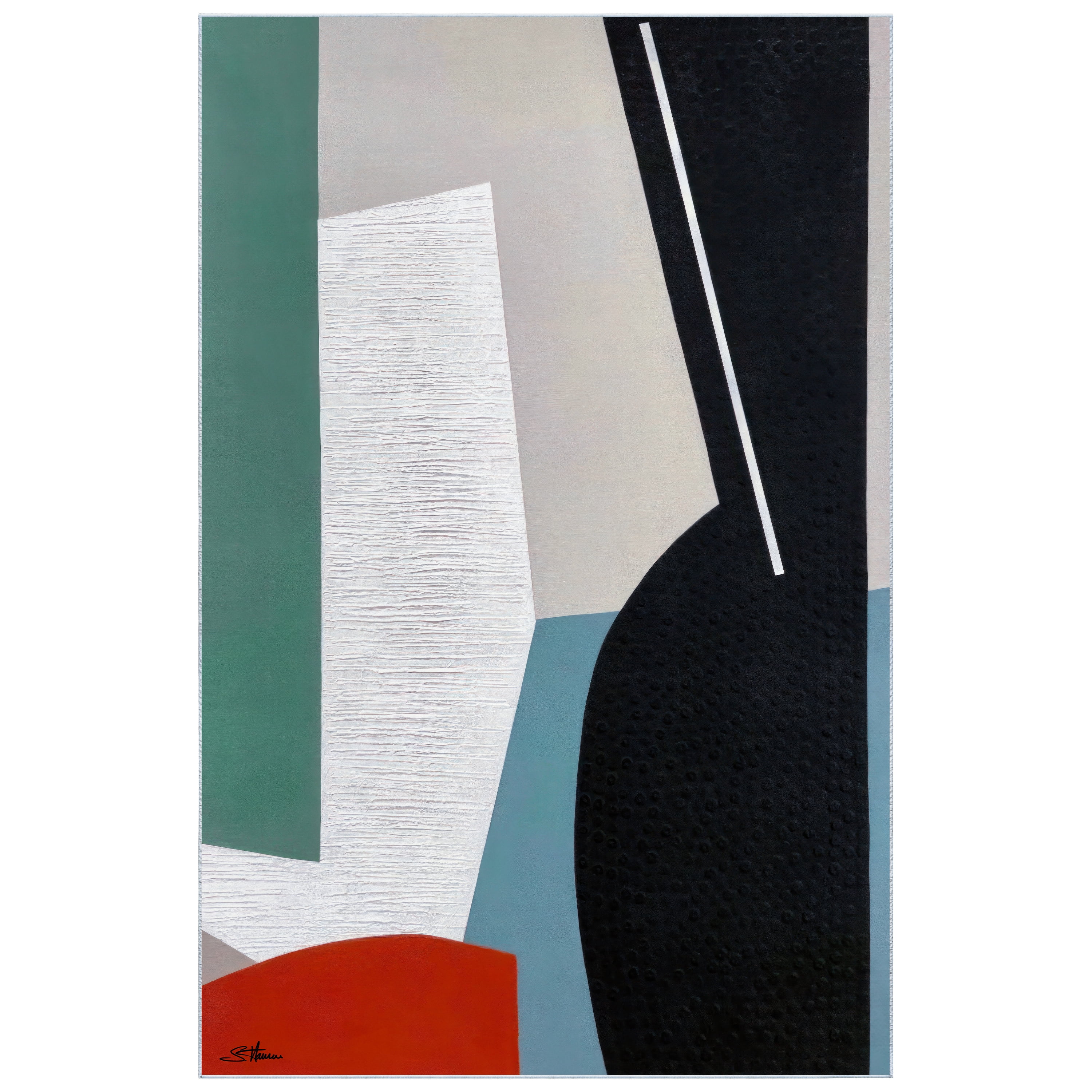A Matter of Form I Washable Abstract Art Area Rug size 5'x8', Power-loomed, Heavenly Softness with Non-Slipping Backing