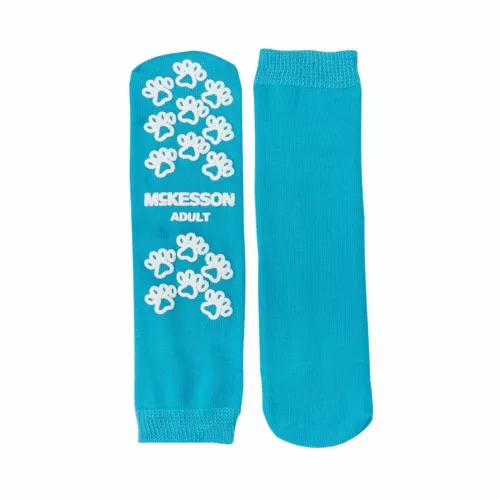 CUTYMART A McKesson Unisex Slipper Socks Adult Size 5 to 7 Blue - 1 Pair