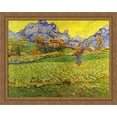 thumbnail image 1 of A Meadow in the Mountains 34x28 Large Gold Ornate Wood Framed Canvas Art by Vincent van Gogh, 1 of 2