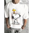 thumbnail image 1 of A Men's Short Sleeved T-Shirt With Line Graffiti Snoopy Pattern Print, Comfortable And Breathable, Suitable For Daily Wear In Spring And Summer., 1 of 7