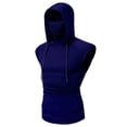 thumbnail image 1 of A+ Mens Face_Cover Button Sports Sleeveless/Short/Long Sleeve Vest Hooded Splice Large Open-Forked Male Tank Tops Shirt Blouse with, 1 of 3