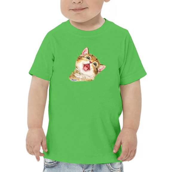 A Meowing Kitten T-Shirt Toddler -Kayomi Harai Designs,  5 Toddler