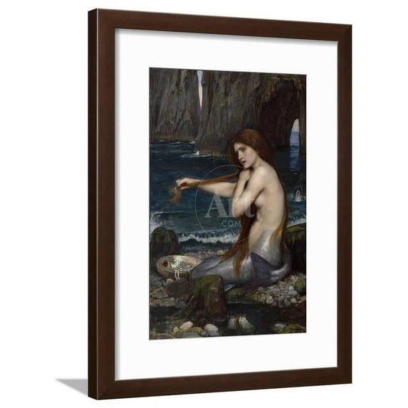 A Mermaid, Figurative Framed Art Print Wall Art by John William Waterhouse Sold by Art.Com
