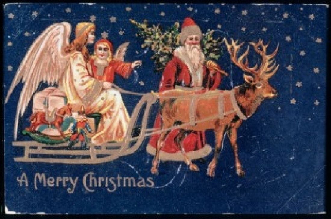 A Merry Christmas Nostalgia Cards Canvas Art - (24 x 36)