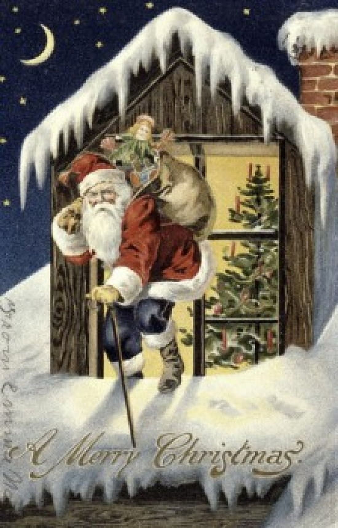 A Merry Christmas Nostalgia cards Canvas Art - (18 x 24)