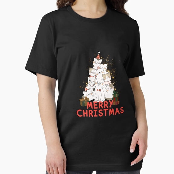 A Merry Christmas To All The Festive Holiday Cat Lovers Unisex T-Shirt, up to Size 5XL