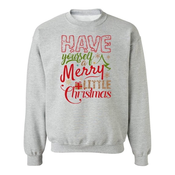 A Merry Little Christmas Sweatshirt Men - Men Sweatshirt, Sport Grey, 5XL