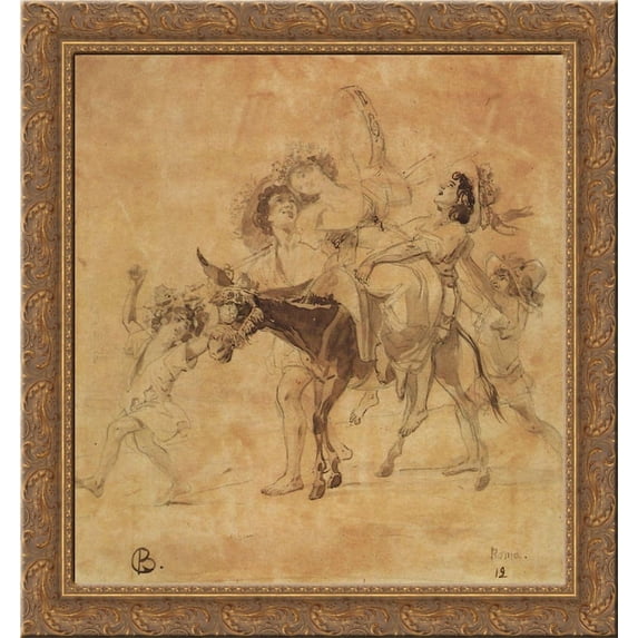 A Merry Return 24x20 Gold Ornate Wood Framed Canvas Art by Karl Bryullov