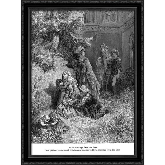 A Message from the East 28x38 Large Black Ornate Wood Framed Canvas Art by Gustave Dore