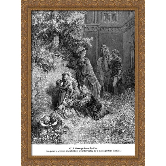 A Message from the East 28x38 Large Gold Ornate Wood Framed Canvas Art by Gustave Dore