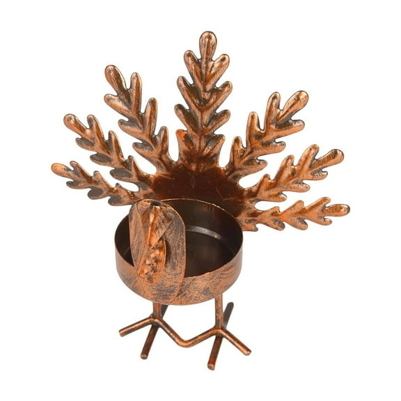 A Metal Turkey Tea Light Holder, Thanksgiving Decor, Colorful, Standing Sitting, Fall Centerpiece