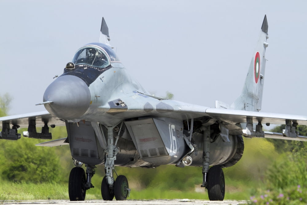 A MiG-29 of the Bulgarian Air Force Canvas Art - Anton BalakchievStocktrek Images (34 x 23)