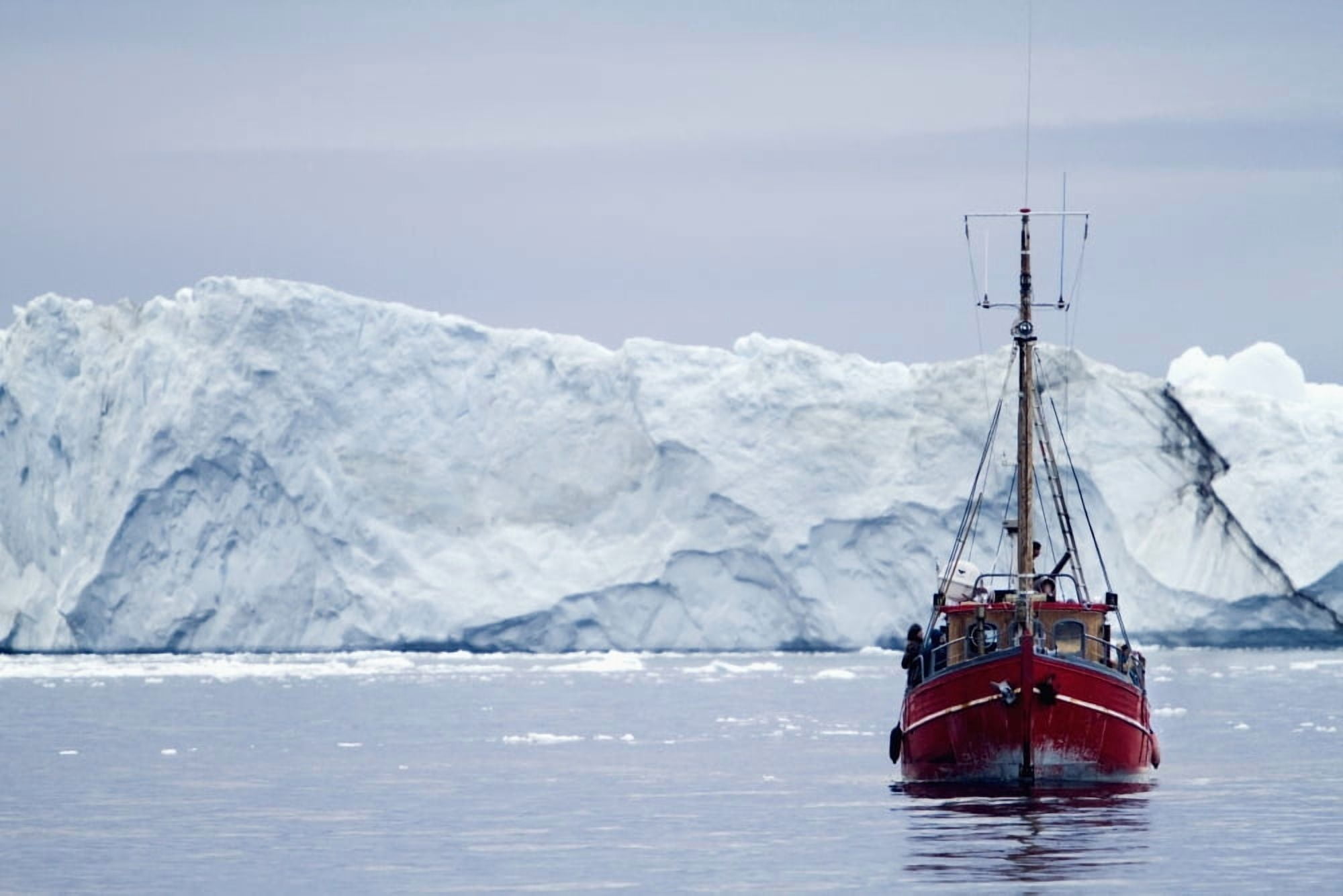 A Midnight Cruise Around The Ilulissat Ice Fjord One Of Unesco World Heritage Sites Greenland Canvas Art - Toby Adamson  Design Pics (38 x 24)